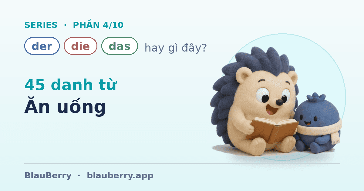 Der, die hay das? — Phần 4/10: 45 danh từ Ăn uống — từ bàn ăn đến siêu thị Đức